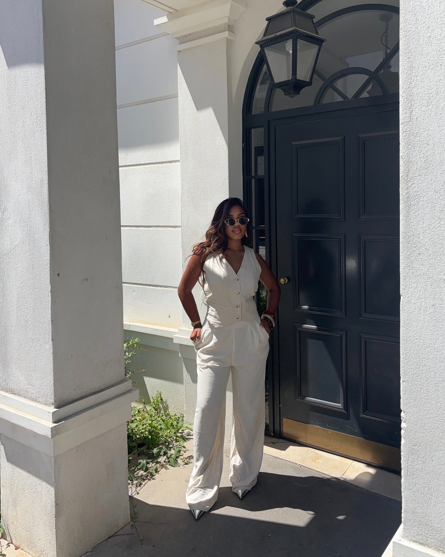 Ensemble de tailleur élégant en lin